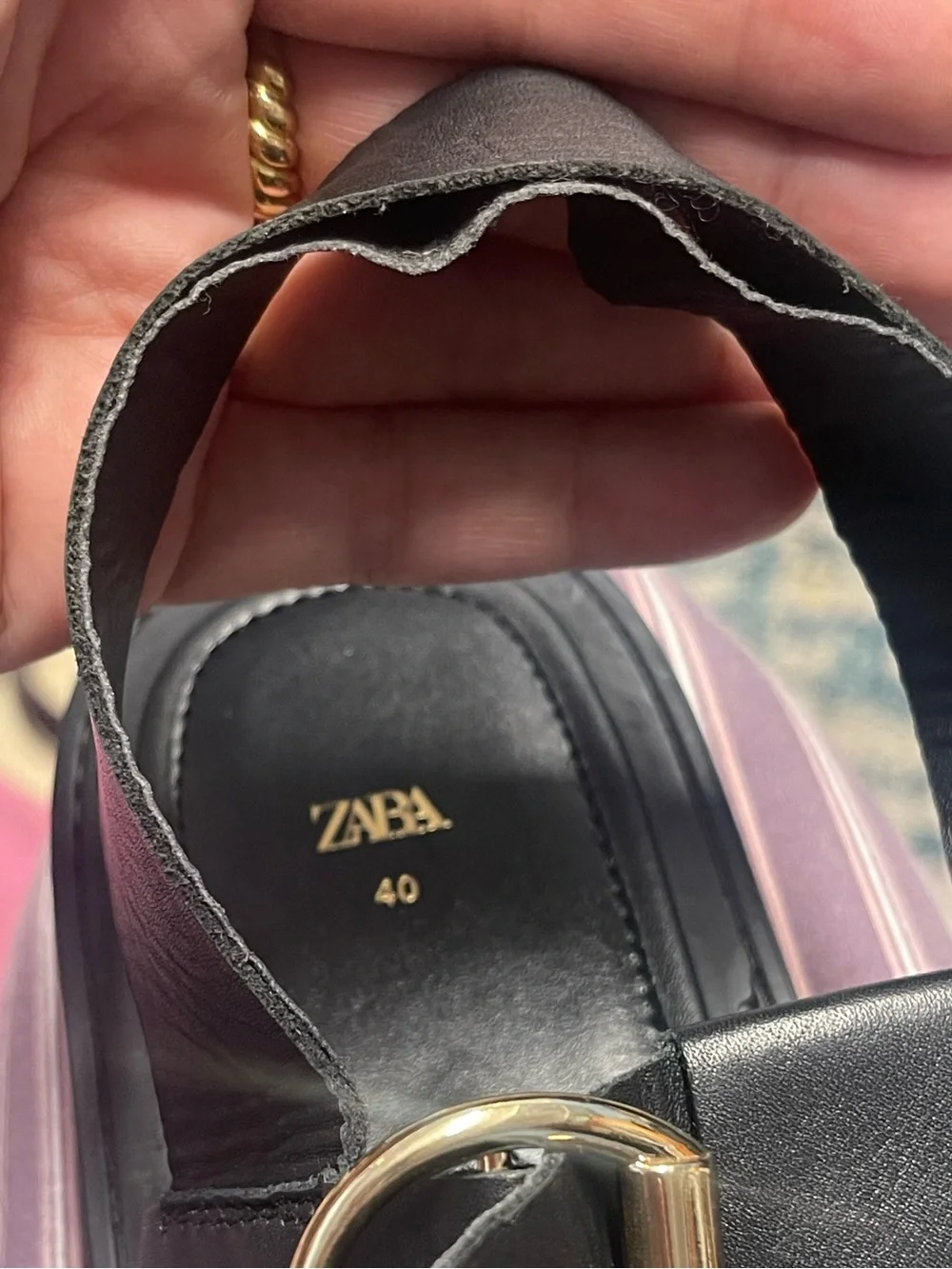 Brand new with tags- Zara Black Leather Flat Sandals - Picture 9 of 9